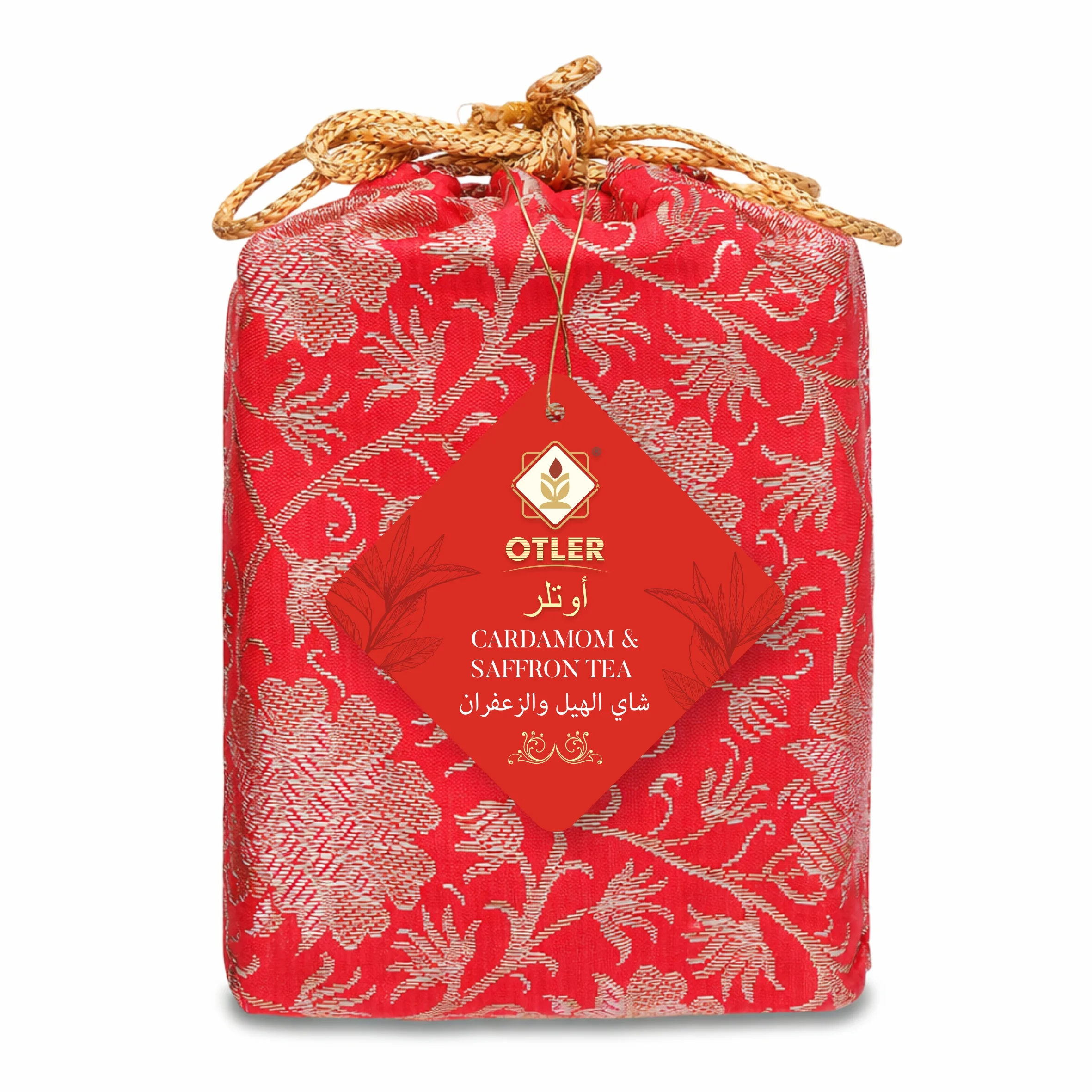 Brocade Pouch Cardamon Saffron